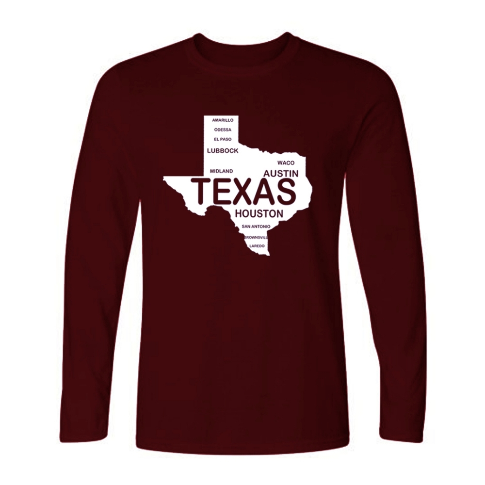 Texas State Map T-Shirt for Men and Women